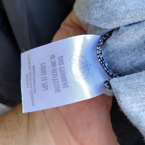 RIPNDIP‎ Black Silver Nylon Hood Mens Sz L Half Zip Pullover Windbreaker Jacket - Picture 10 of 11